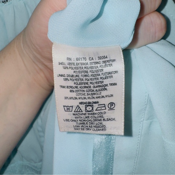 Anthropologie HD in Paris Blue Sleeveless Eyelet Lace Detail Knee Length Dress 2 - Picture 5 of 6